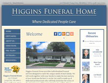 Tablet Screenshot of higginsfuneralhomelc.com